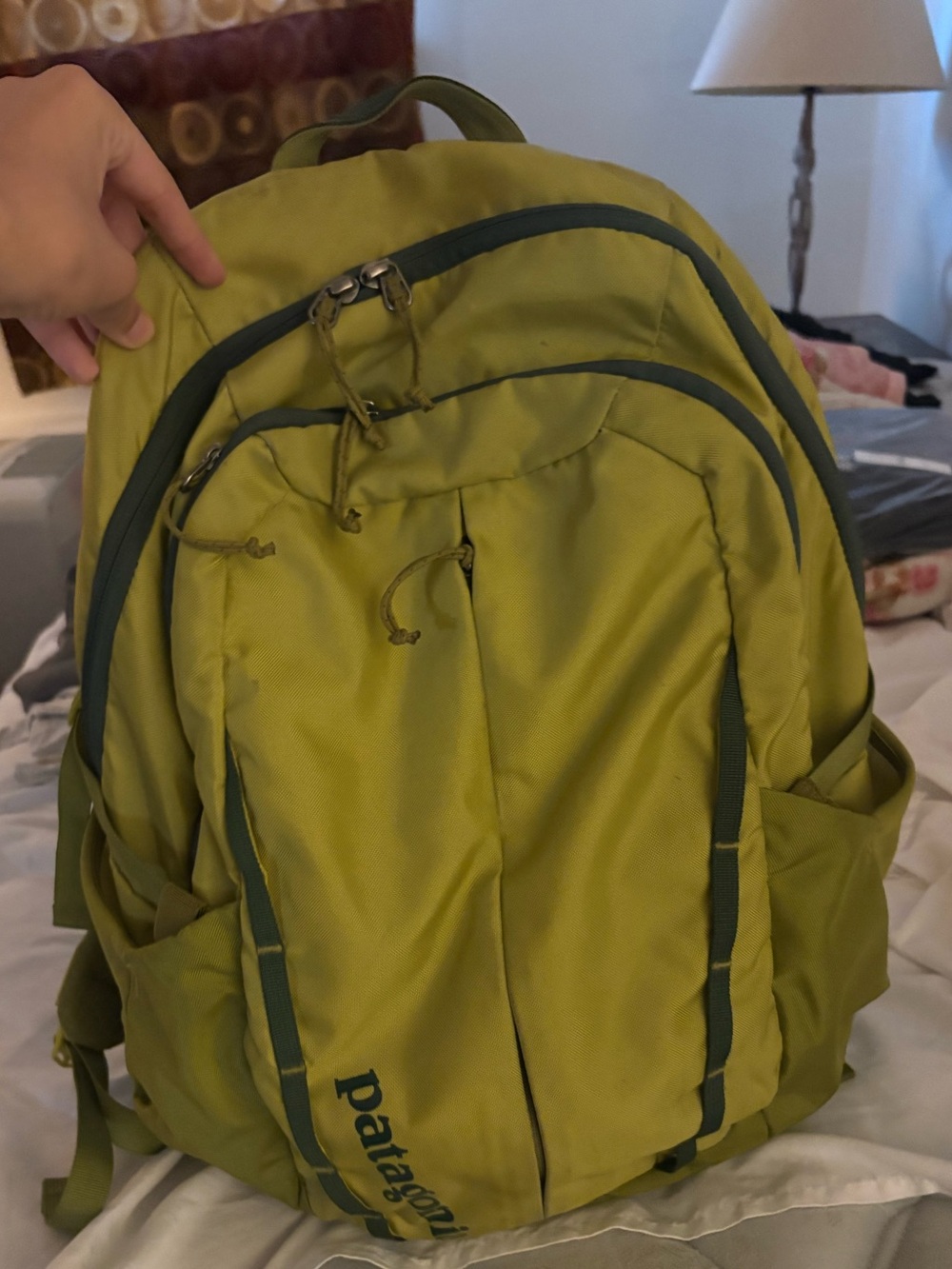 Patagonia Olive Green Men's Backpack with Multiple Pockets